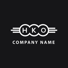 HKO letter logo design on black background. HKO  creative initials letter logo concept. HKO letter design.
