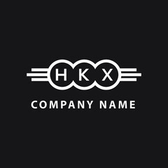 HKX letter logo design on black background. HKX  creative initials letter logo concept. HKX letter design.
