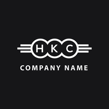 HKC letter logo design on black background. HKC  creative initials letter logo concept. HKC letter design.
