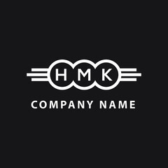 HMK letter logo design on black background. HMK  creative initials letter logo concept. HMK letter design.
