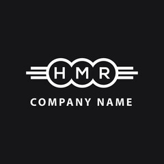 HMR letter logo design on black background. HMR  creative initials letter logo concept. HMR letter design.
