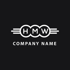 HMW letter logo design on black background. HMW  creative initials letter logo concept. HMW letter design.
