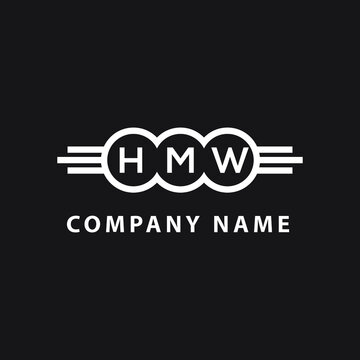HMW letter logo design on black background. HMW  creative initials letter logo concept. HMW letter design.

