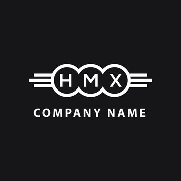 HMX letter logo design on black background. HMX  creative initials letter logo concept. HMX letter design.
