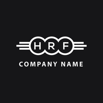 HRF letter logo design on black background. HRF  creative initials letter logo concept. HRF letter design.