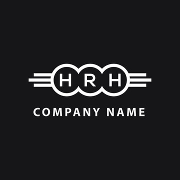 HRH letter logo design on black background. HRH  creative initials letter logo concept. HRH letter design.