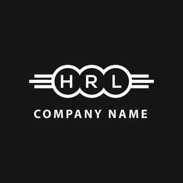 HRL letter logo design on black background. HRL  creative initials letter logo concept. HRL letter design.
