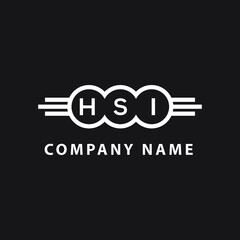 HSI letter logo design on black background. HSI creative initials letter logo concept. HSI letter design. 