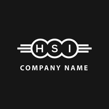 HSI letter logo design on black background. HSI creative initials letter logo concept. HSI letter design. 
