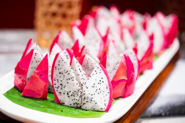 sliced dragon fruit ready for eat
