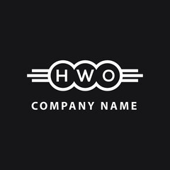 HWO letter logo design on black background. HWO  creative initials letter logo concept. HWO letter design.
