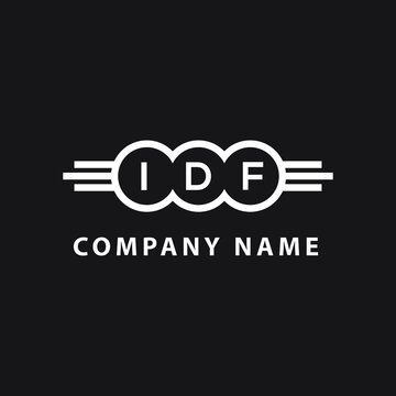 IDF letter logo design on black background. IDF creative circle letter logo concept. IDF letter design. 