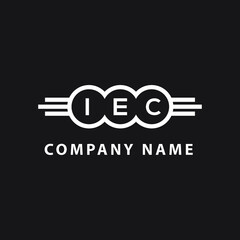 IEC letter logo design on black background. IEC creative circle letter logo concept. IEC letter design. 