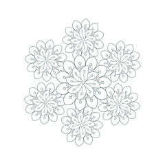 Coloring Page for Adult for Fun and Refreshing. Hand Drawn Sketch for Adult Anti Stress Coloring Page. Decorative Doodle flowers in Black Isolated on White Background.-vector