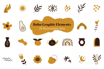 Boho Graphic Elements Illustration Sets
