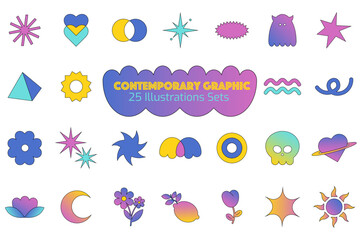 Contemporary Graphic Elements Illustration Sets