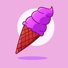 Helado rosa  ilustración vectorial