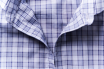 Close up of Men's checkered shirt.