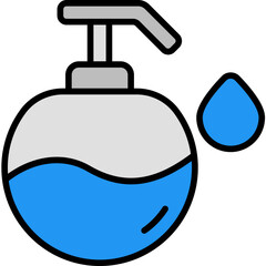 hand wash outline color icon