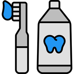 toothbrush outline color icon