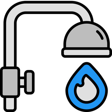 recommend clip art: hot water outline color icon