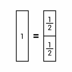 equals one whole. fractions bar