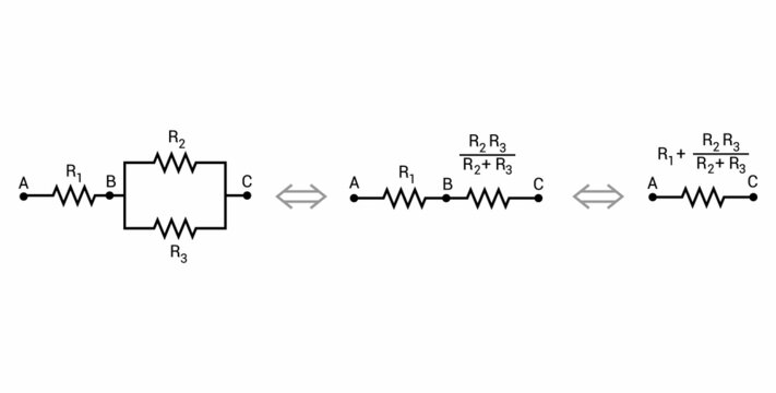 equivalent of resistance diagram and formula in physics