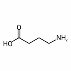chemical structure of gamma-Aminobutyric acid or GABA (C4H9NO2)