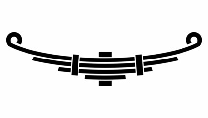 black vehicle leaf spring vector illustration on white background