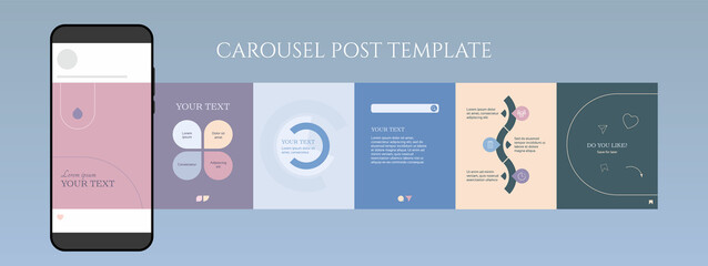 Template for carousel post in social network © Elady