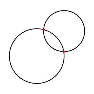 two points of intersection of two circles