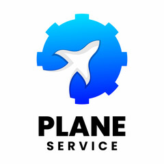 plane service logo design template