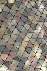Fototapeta premium Block old walkways covering public areas.