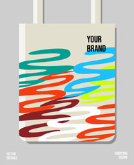 Creative shape colorful packaging print design, applied for pattern craft like tote bag and shopping bags, home industry production.