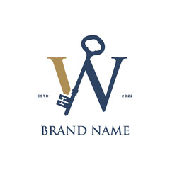 Initial W Elegant Key