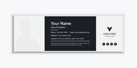 Clean unique email signature and email footer template