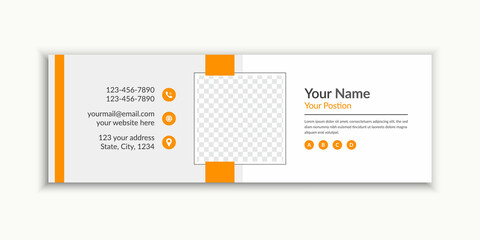 Corporate yellow email signature and email footer template design