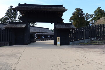 The reconstruction of the checkpoint in the period of Edo at Hakone on Ashino-ko Lake in Kanagawa...