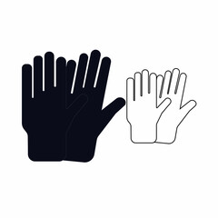 Left right glove icon.  Medical equipment sign vector illustration