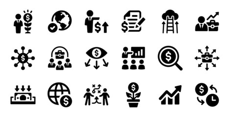 Business finance icon collection. Vector illustration