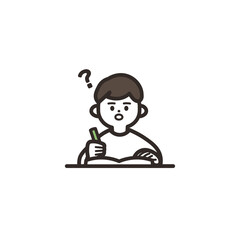 勉強がわからない少年