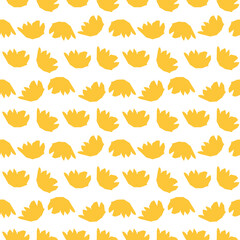 Abstract botanical seamless pattern. Simple flower shape