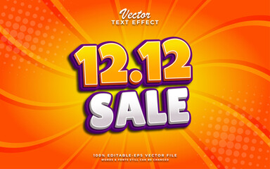 12.12 sale editable text effect design