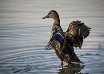 Wild duck on the lake