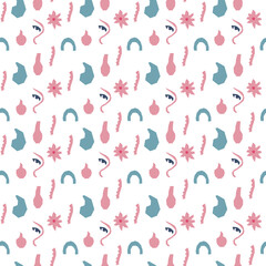 Decorative seamless pattern. Simple abstract shape