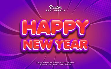 Happy new year 3d editable text effect design