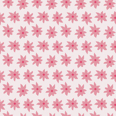 Abstract botanical seamless pattern. Simple flower shape