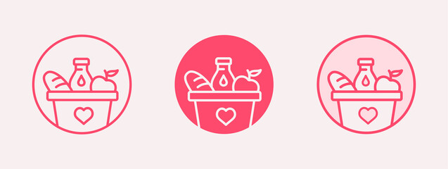 Food donation icon. Pantry, charity, philanthropy logo template. Vector illustration.