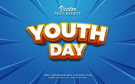 Youth day editable text effect
