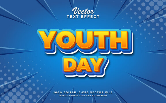 Youth day editable text effect